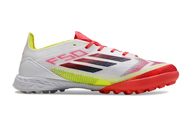 Adidas F50 Blanc Rouge Bas-Coupé Haut Synthétique Études Moulées Turf Chaussures de Football 7
