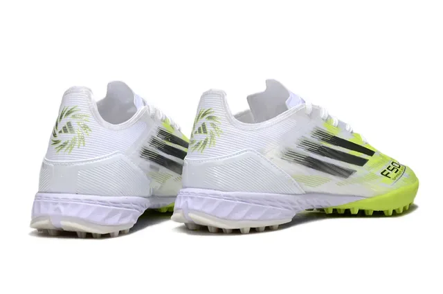 Adidas F50 White Yellow Low-Cut Synthetic Upper Three-Stripe Side Overlay Turf Soccer Shoes 5