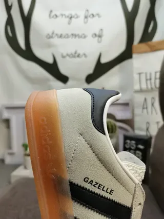Adidas Gazelle Beige and Black Lifestyle Sneakers 3
