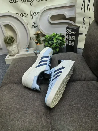Adidas Gazelle Light Blue and Navy Lifestyle Sneakers 6