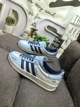 Adidas Gazelle Light Blue and Navy Lifestyle Sneakers 7
