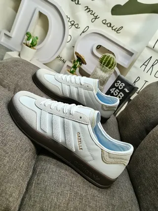 Adidas Gazelle Sneakers Lifestyle em Cinza Claro e Bege 7