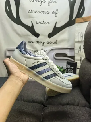 Adidas Gazelle Off-White and Navy Lifestyle Sneakers 5