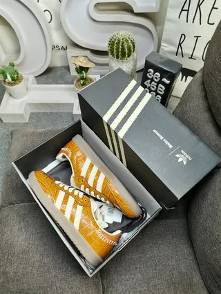 Adidas Gazelle OG Mustard Croc-Embossed Leather Lifestyle Sneakers 3