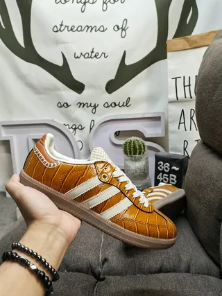 Adidas Gazelle OG Mustard Croc-Embossed Leather Lifestyle Sneakers 6
