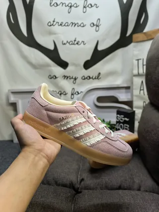 Adidas Gazelle Pink Beige Suede Lifestyle Sneakers 5