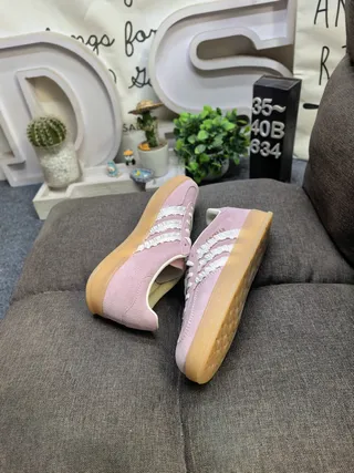 Adidas Gazelle Pink Beige Suede Lifestyle Sneakers 6