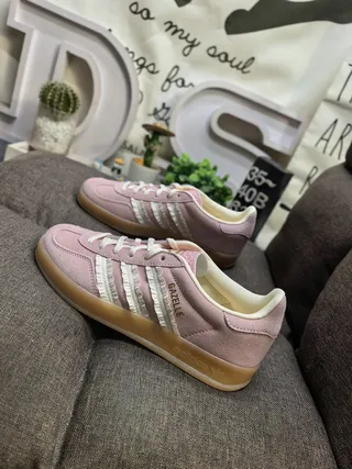 Adidas Gazelle Pink Beige Suede Lifestyle Sneakers 7