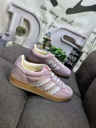 Adidas Gazelle Pink Beige Suede Lifestyle Sneakers 9