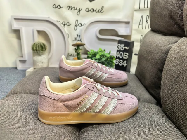 Adidas Gazelle Pink Beige Suede Lifestyle Sneakers 11
