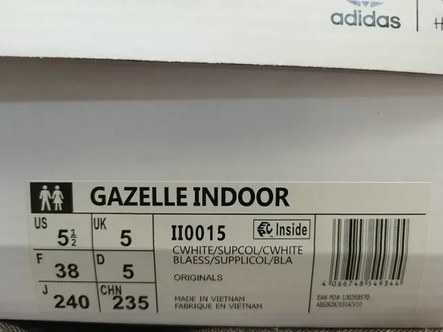 Adidas Gazelle Red and White Lifestyle Sneakers 22