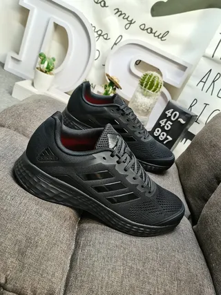 Adidas Gray Black Lightweight Mesh Upper Three-Stripe Side Branding Lifestyle Sneakers 19