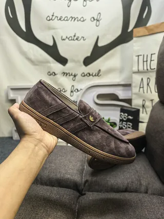 Adidas Gray Brown Suede Upper Padded Strap Loafer 5