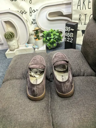 Adidas Gray Brown Suede Upper Padded Strap Loafer 8