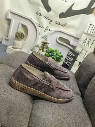 Adidas Gray Brown Suede Upper Padded Strap Loafer 9