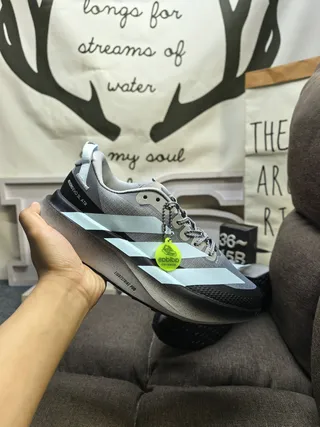 Adidas Gray Green Mesh Upper Three-Tone Lifestyle Sneakers 5