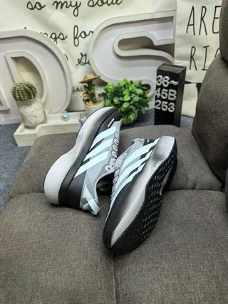 Adidas Gray Green Mesh Upper Three-Tone Lifestyle Sneakers 6