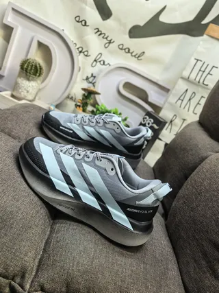 Adidas Gray Green Mesh Upper Three-Tone Lifestyle Sneakers 7