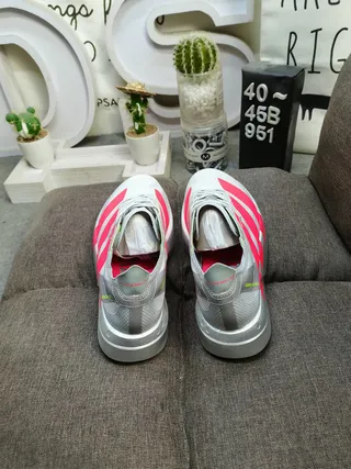 Adidas Gray Red Engineered Mesh Upper Sculpted Platform Midsole Running Shoes 8