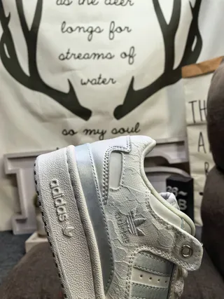 Adidas Gray White Low-Top Iridescent Overlay Lifestyle Sneakers 4