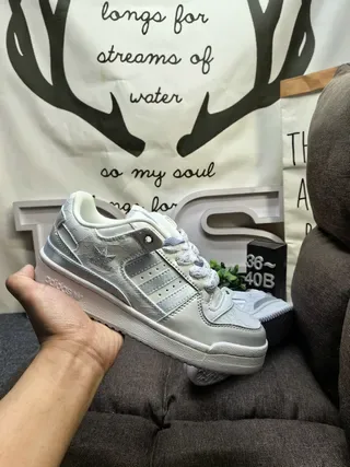 Adidas Gray White Low-Top Iridescent Overlay Lifestyle Sneakers 6
