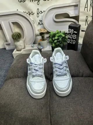 Adidas Gray White Low-Top Iridescent Overlay Lifestyle Sneakers 10