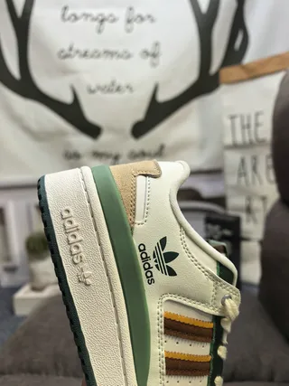 Adidas Green Beige Low-Top Panelled Upper Lifestyle Sneakers 3