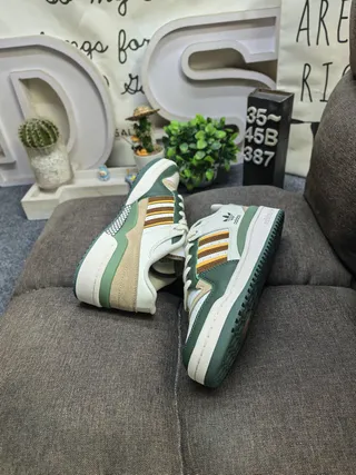 Adidas Green Beige Low-Top Panelled Upper Lifestyle Sneakers 6