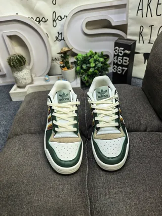 Adidas Green Beige Low-Top Panelled Upper Lifestyle Sneakers 10