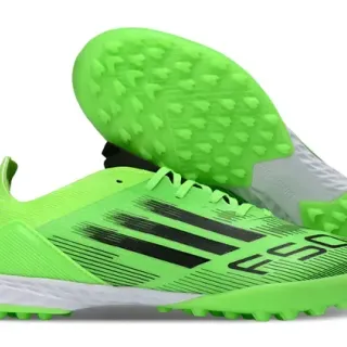 Adidas Verde Negro Low-Cut Upper Sintético Tres Rayas Zapatos de Fútbol Turf