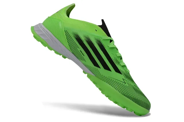 Adidas Vert Noir Low-Cut Upper Synthétique Trois Rayures Chaussures de Football Turf 2