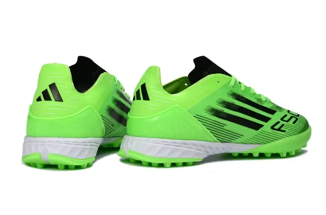 Adidas Vert Noir Low-Cut Upper Synthétique Trois Rayures Chaussures de Football Turf 5