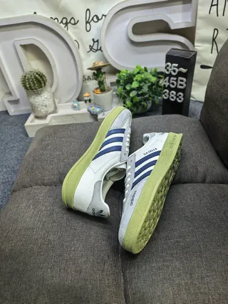 Adidas Green Gray Low-Top Suede-Leather Mix Lifestyle Sneakers 6