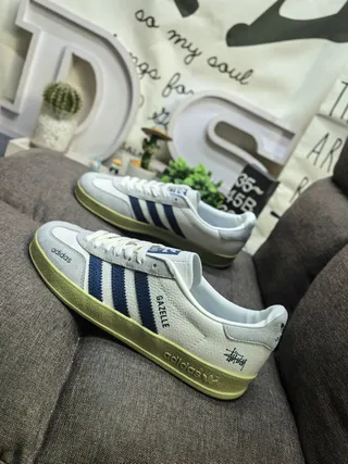 Adidas Green Gray Low-Top Suede-Leather Mix Lifestyle Sneakers 7