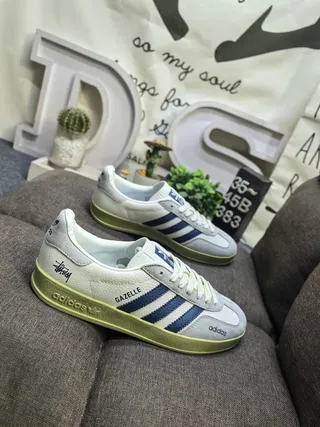 Adidas Green Gray Low-Top Suede-Leather Mix Lifestyle Sneakers 9