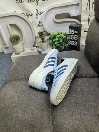 Adidas Green Gray Low-Top Suede-Leather Mix Lifestyle Sneakers 16