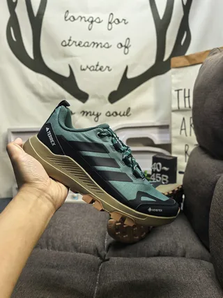 Adidas Green Gray Low-Top Trail-Inspired Mesh And Synthetic Overlay Construction Lifestyle Sneakers 5