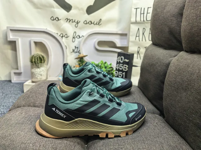 Adidas Green Gray Low-Top Trail-Inspired Mesh And Synthetic Overlay Construction Lifestyle Sneakers 11