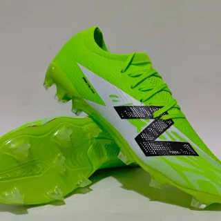 Adidas Green White Knit Upper Sock-Fit Collar Firm-Ground Soccer Shoes