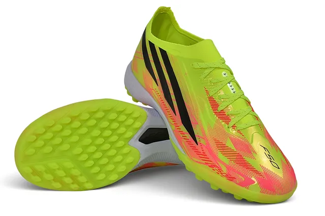 Adidas Hyperfast Amarillo Neón Rosa Césped Zapatos de Fútbol 4