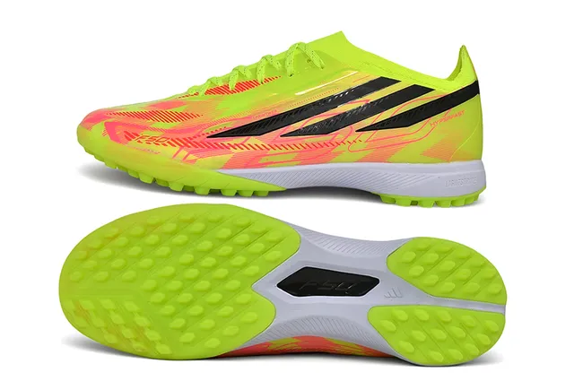 Adidas Hyperfast Amarillo Neón Rosa Césped Zapatos de Fútbol 7