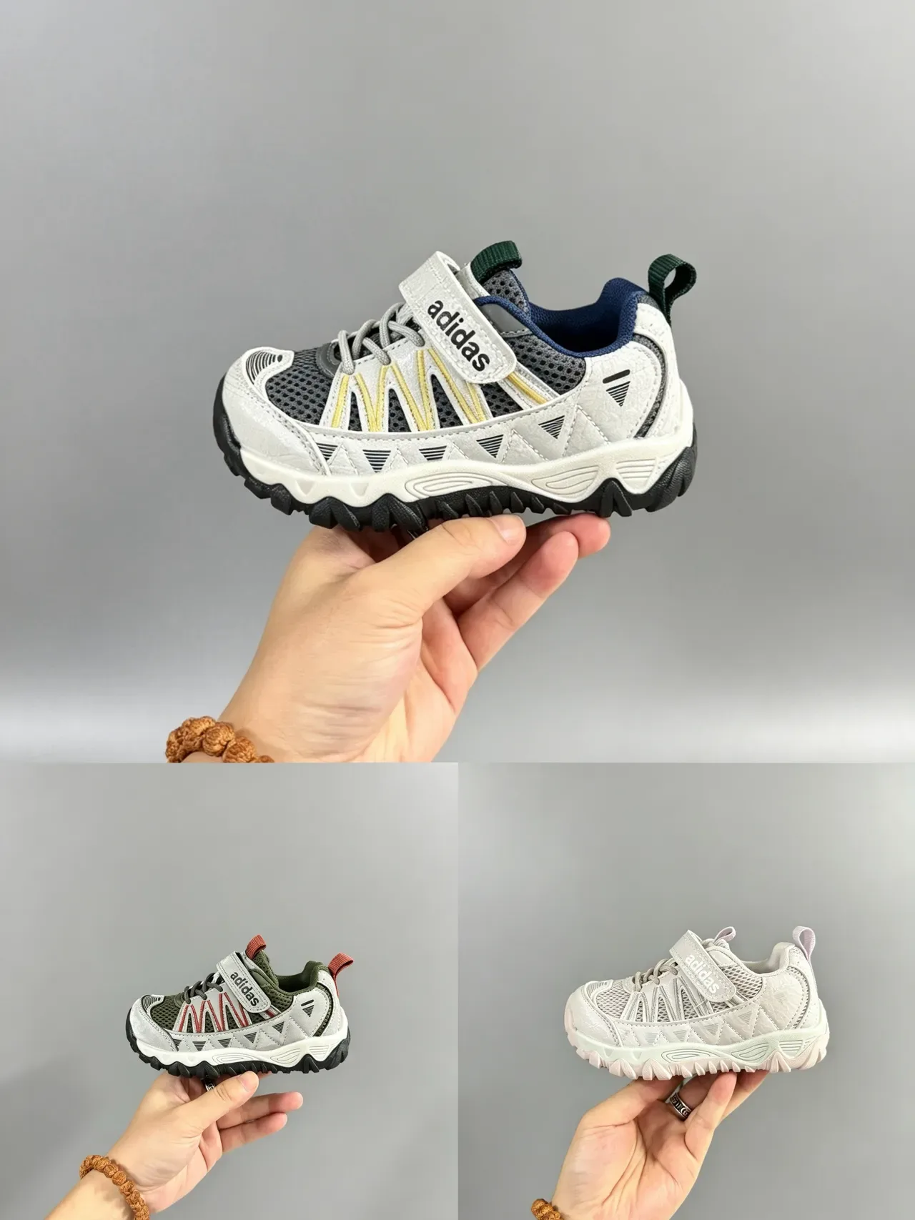 Adidas Kids Laceless Velcro Trail-Style Lifestyle Sneakers 2