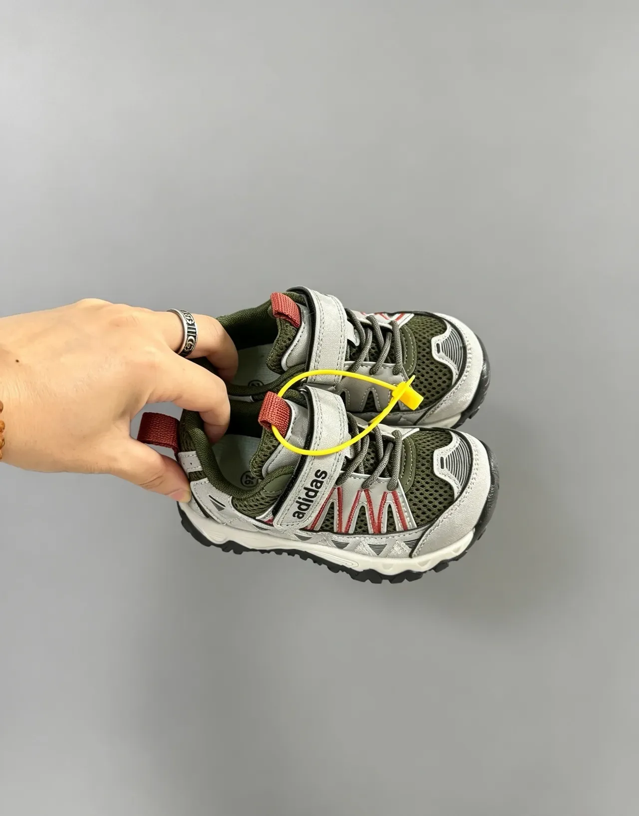 Adidas Kids Laceless Velcro Trail-Style Lifestyle Sneakers 11