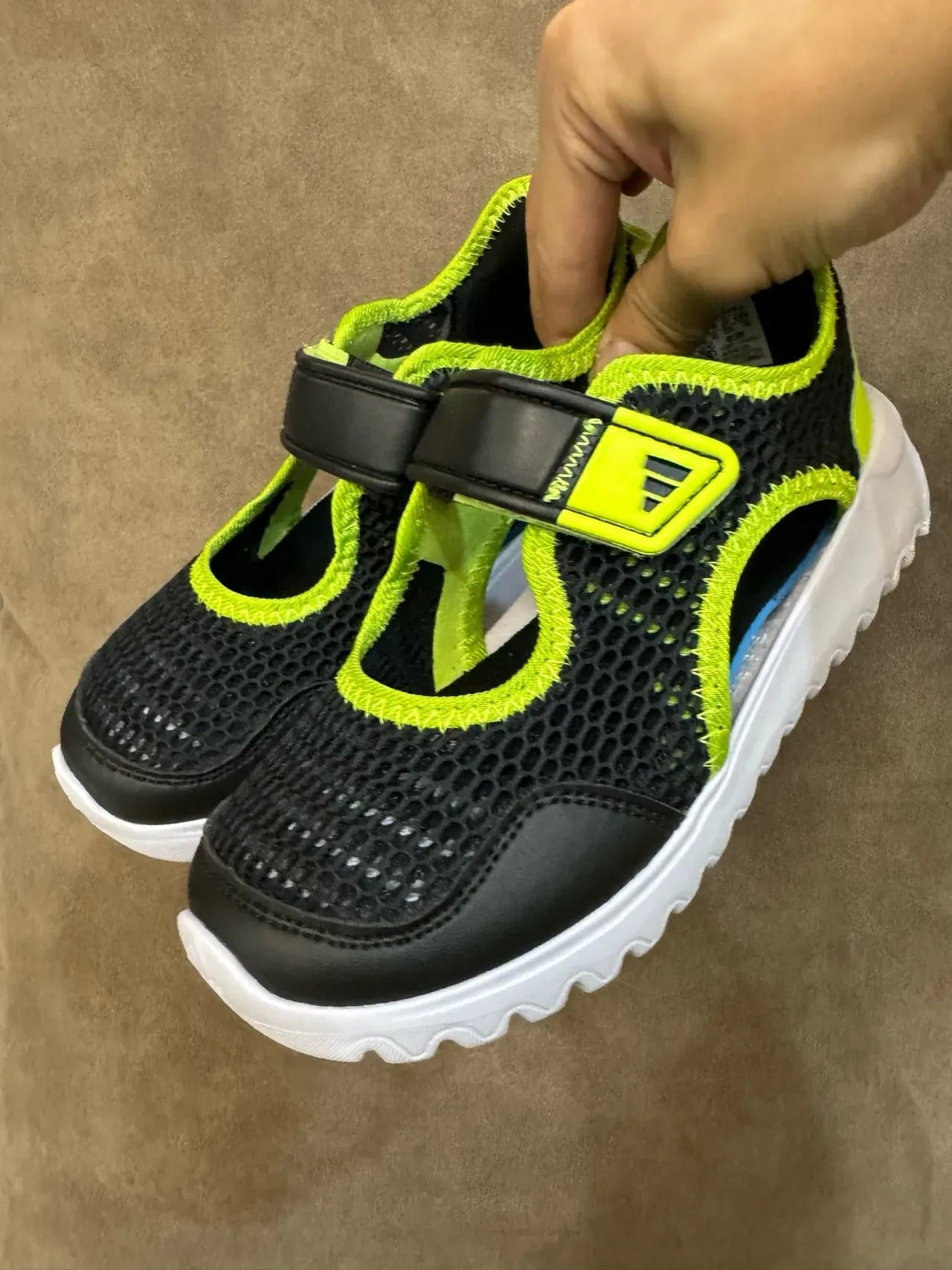 Adidas Kids Mesh Open-Toe Velcro Strap Lifestyle Sneakers 13