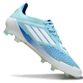 Adidas Messi हल्का नीला सफेद टेक्सटाइल फर्म ग्राउंड सोकर जूते