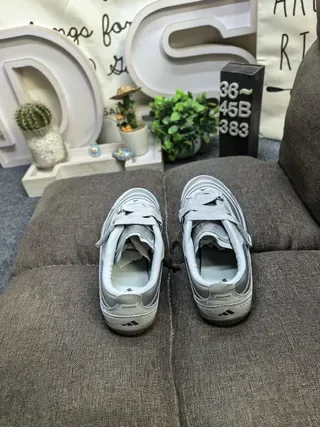 Adidas Metallic Silver Velcro Strap Low-Top Lifestyle Sneakers 8