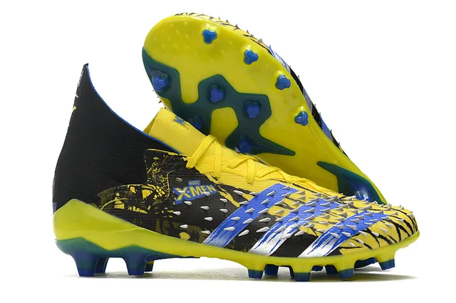 Adidas Chaussures de football multicolores à piques, cage au forefoot, collet de chaussette haut, terrain ferme 4