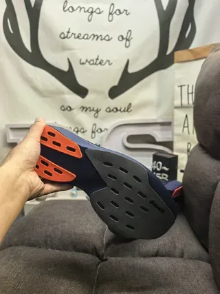 Adidas Navy Orange Knit Upper Sculpted Midsole Lifestyle Sneakers 4