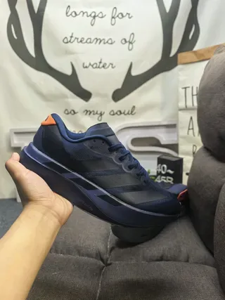 Adidas Navy Orange Knit Upper Sculpted Midsole Lifestyle Sneakers 5