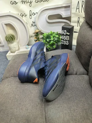 Adidas Navy Orange Knit Upper Sculpted Midsole Lifestyle Sneakers 6